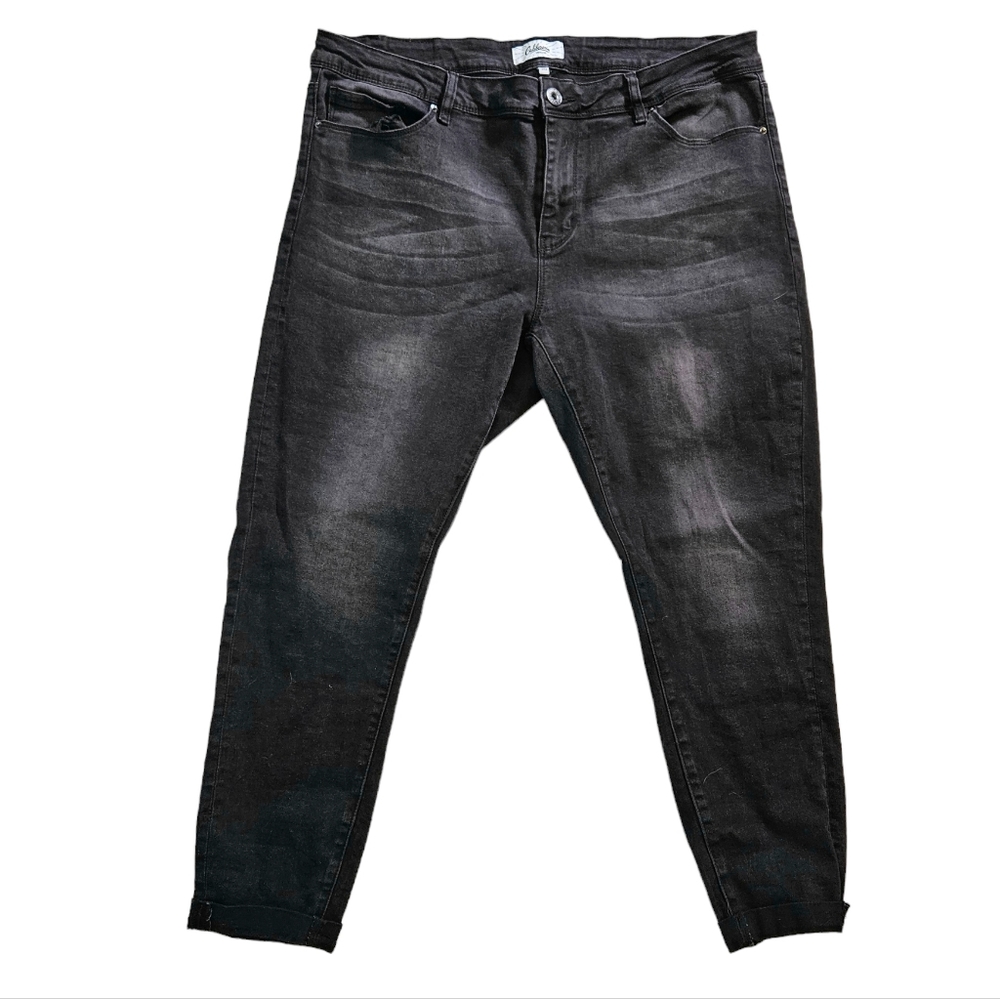 California Vintage Black Distressed Skinny Jeans (Plus Size - 20)